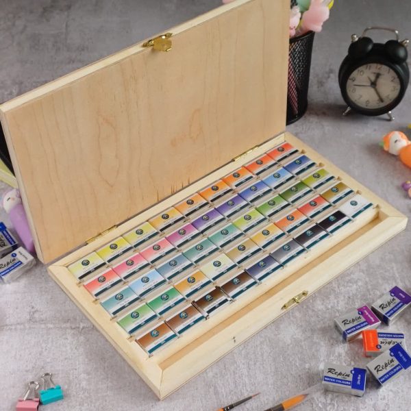 آبرنگ رایمون 45 رنگ جعبه چوبی